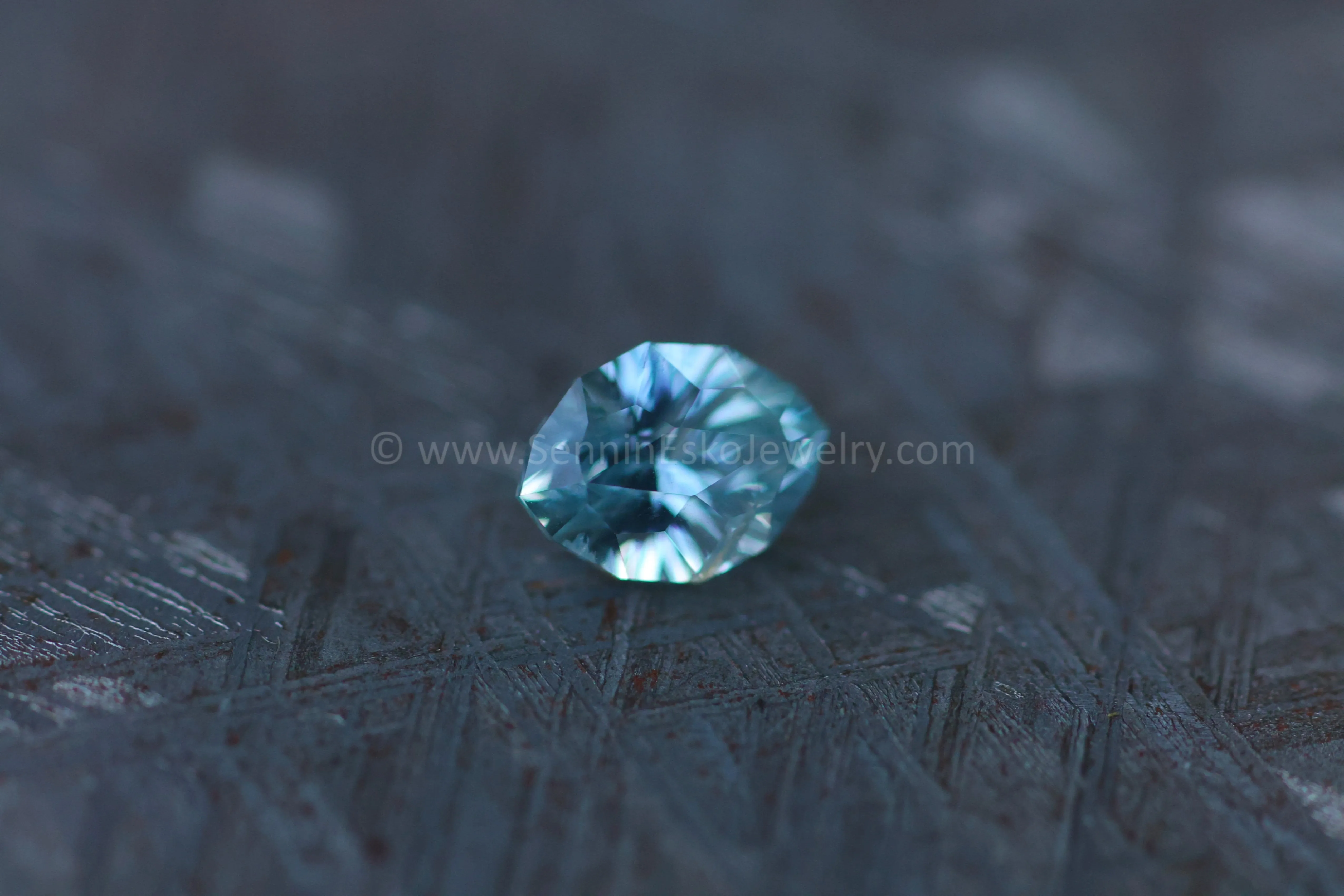 1.4 Carat Light Blue Sapphire Navette - Linear Galaxy Cut - 7.6x5.7mm