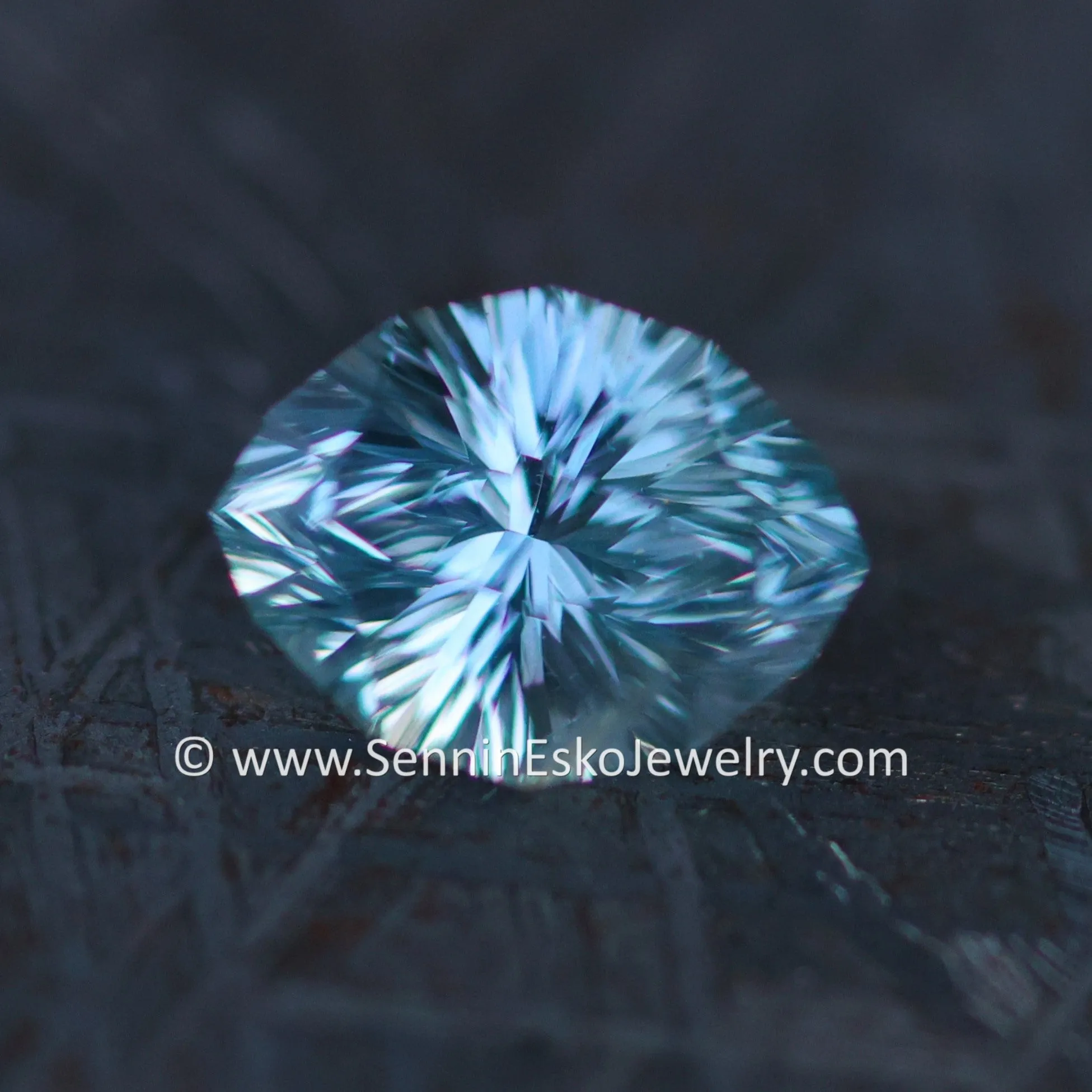 1.4 Carat Light Blue Sapphire Navette - Linear Galaxy Cut - 7.6x5.7mm