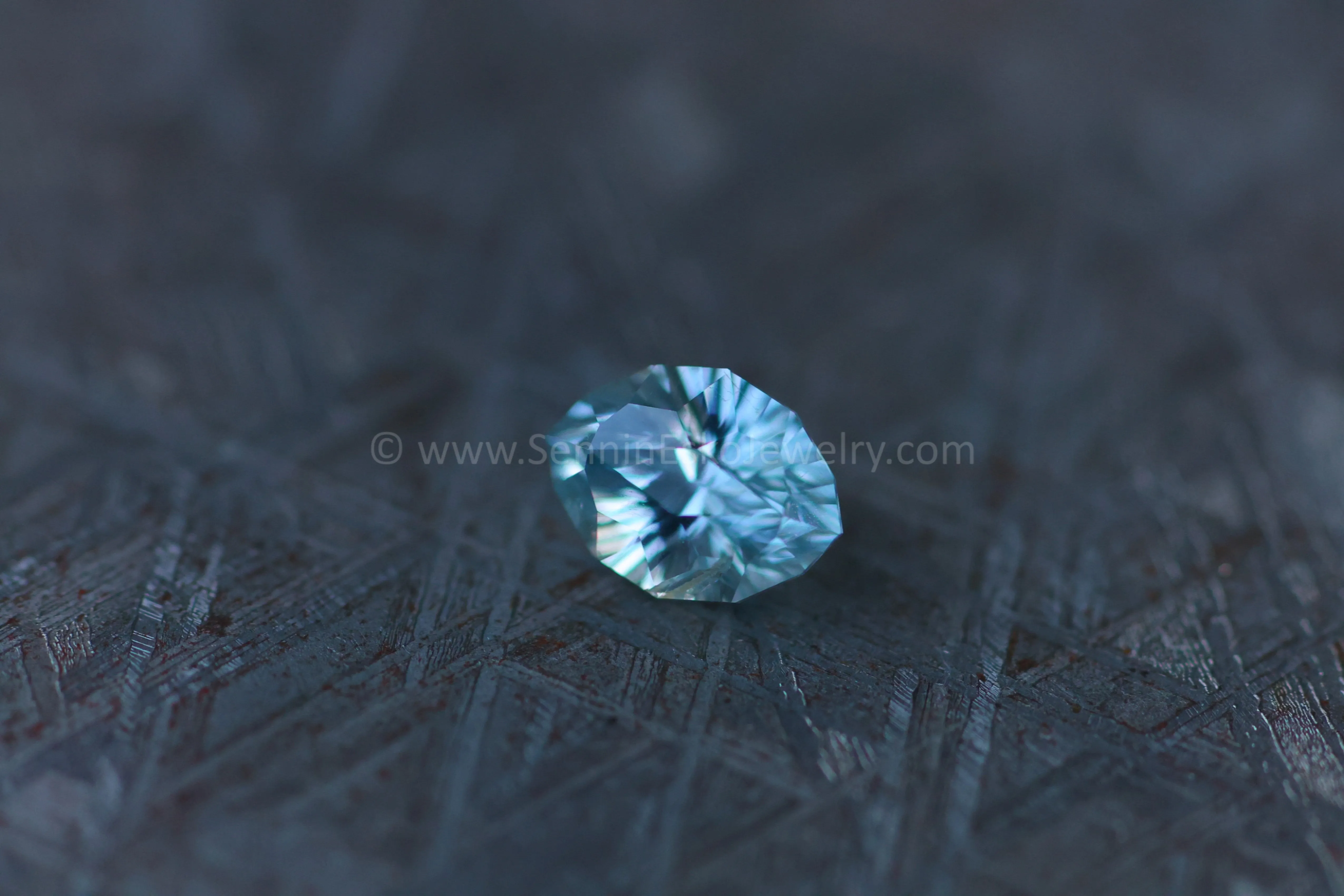 1.4 Carat Light Blue Sapphire Navette - Linear Galaxy Cut - 7.6x5.7mm