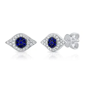 14k Gold & Diamond Evil Eye Earrings - 0.10ct