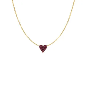 14k Pink Sapphire Dainty Diamond Heart