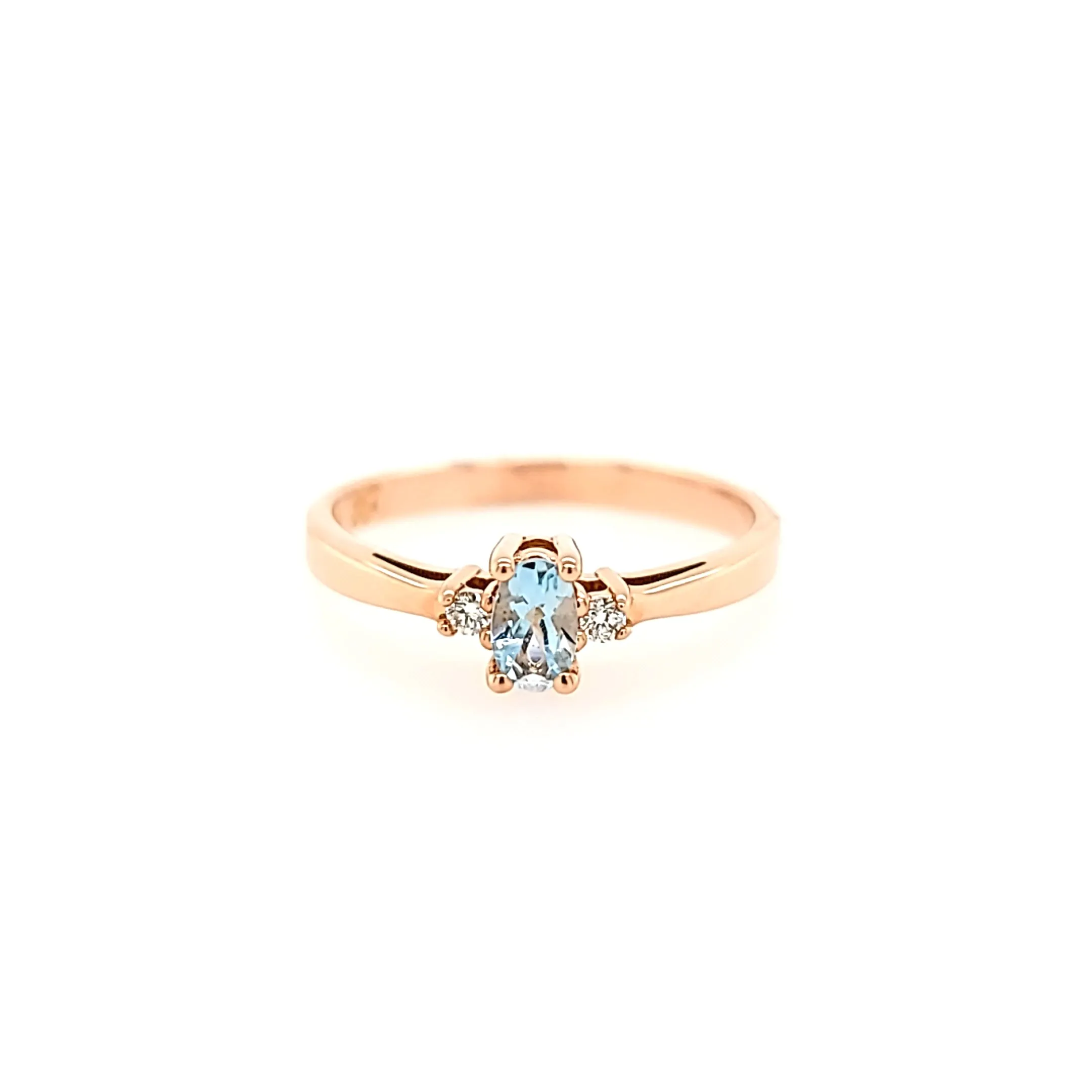 14k Rose Gold & Aquamarine Ring (I6999)