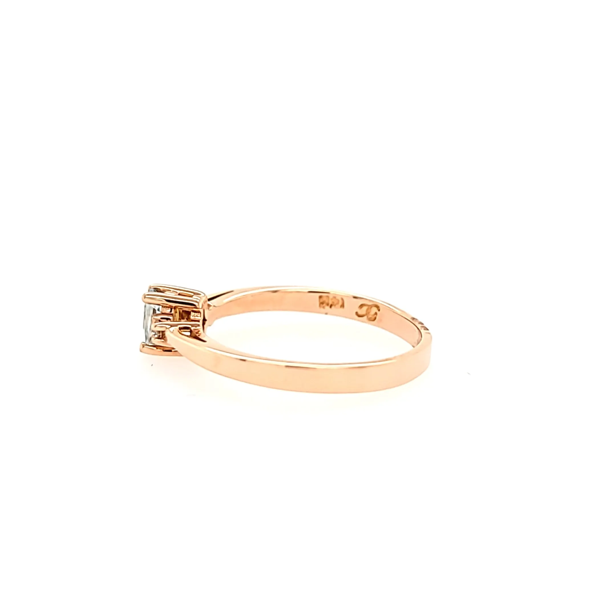 14k Rose Gold & Aquamarine Ring (I6999)