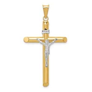 14K TT Gold Hollow Crucifix