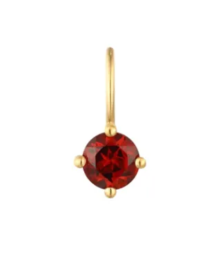 14K Yellow Gold Round Garnet Solitaire Charm by Aurelie Gi