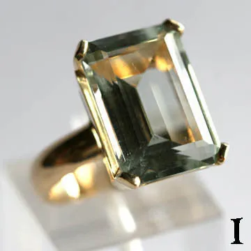 14Kt Gold Ring 11ct Prasiolite Ring High Fashion Bruce Magnotti Cocktail Ring Fine Jewelry Size 5 1/4