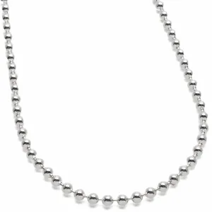 18" Italian Sterling Silver Round Beaded Chain Necklace 3mm