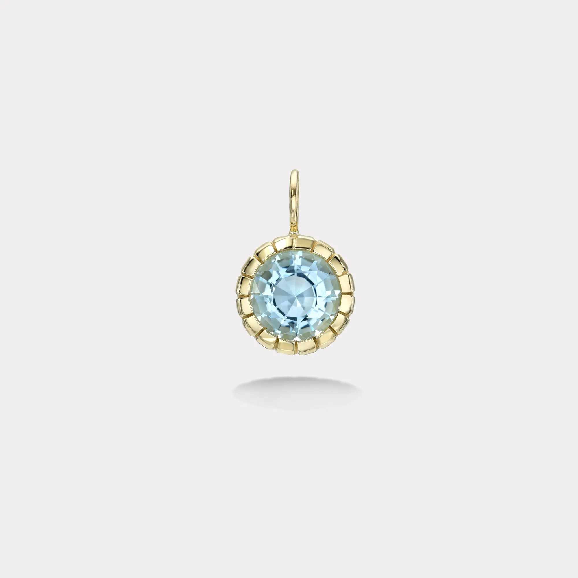 2.83ct Round Aquamarine Heirloom Bezel Charm