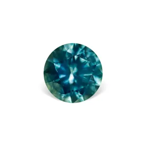 2.86CT ROUND PRECISION CUT MONTANA SAPPHIRE, TEAL BLUE GREEN, 8.6MM