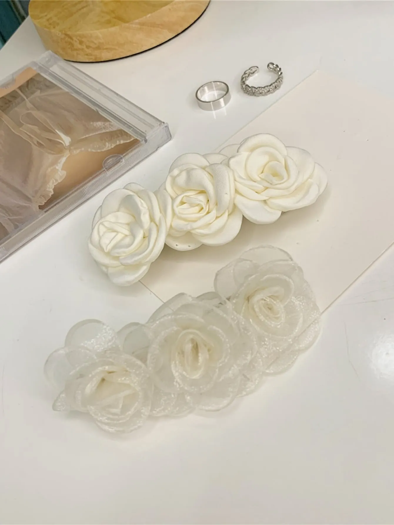 2pcs Beautiful Flower Decor Hair Clip for Women Barrette Styling Hair