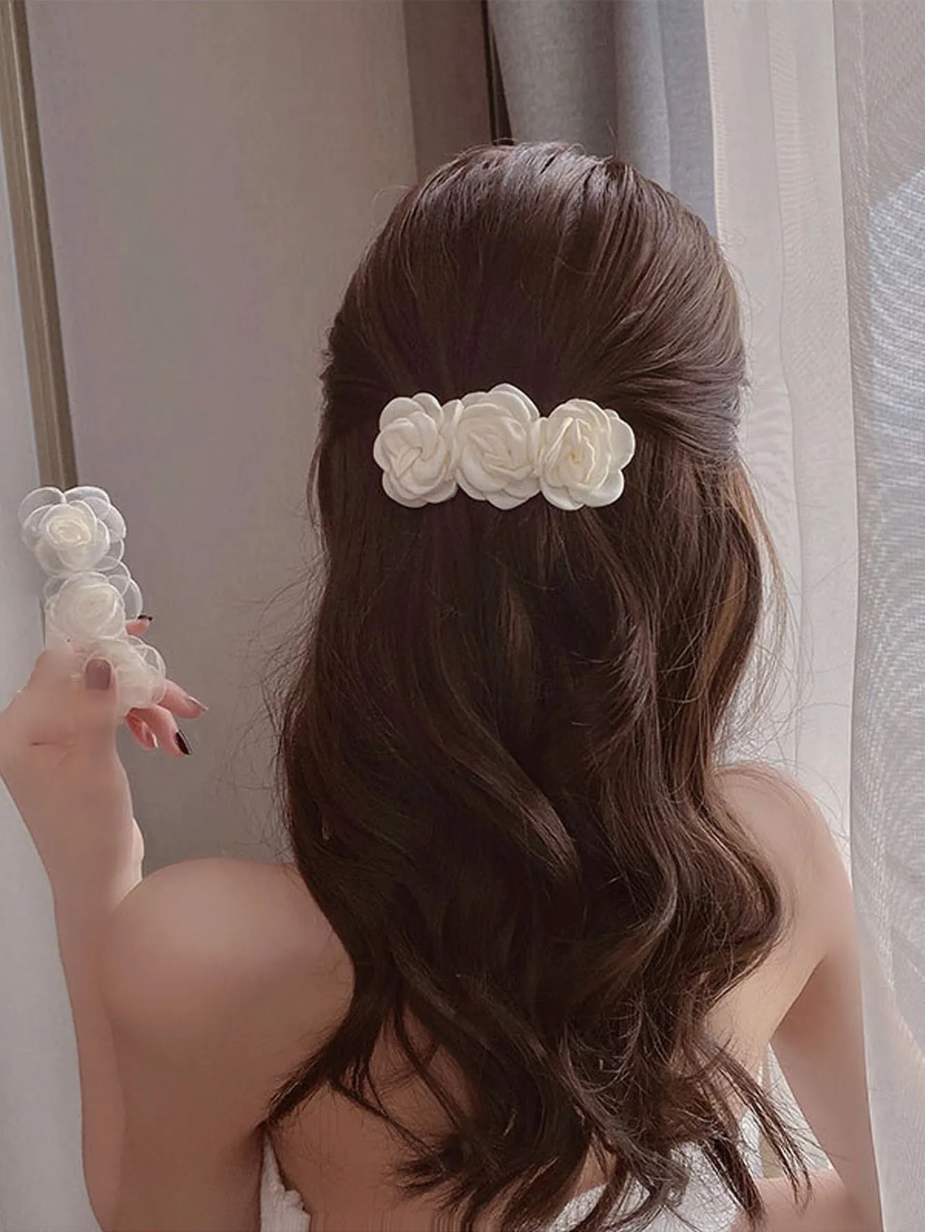 2pcs Beautiful Flower Decor Hair Clip for Women Barrette Styling Hair