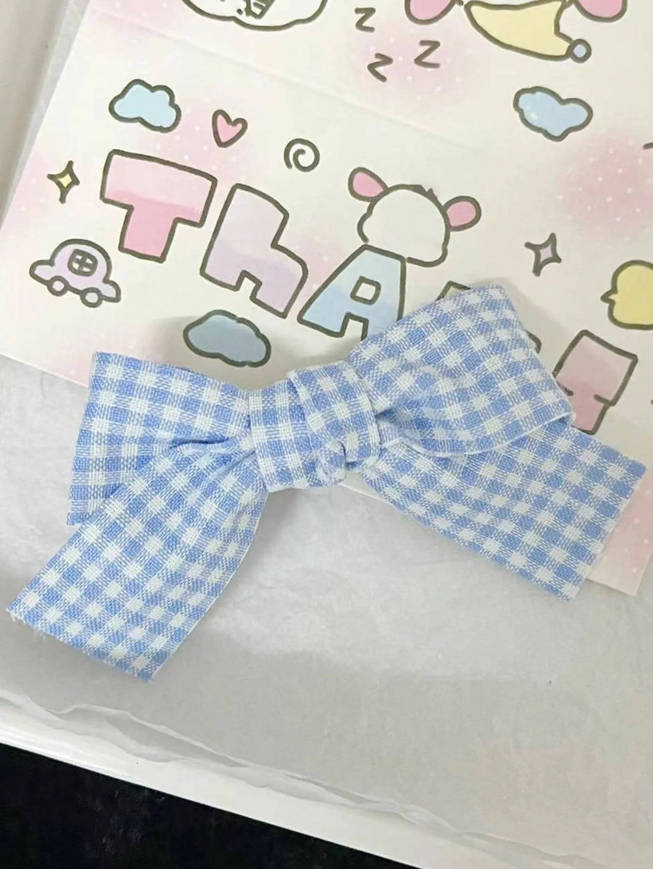 2pcs Blue Plaid Ribbon Bow Cute Hair Clips for Women Barrette Styling Hair