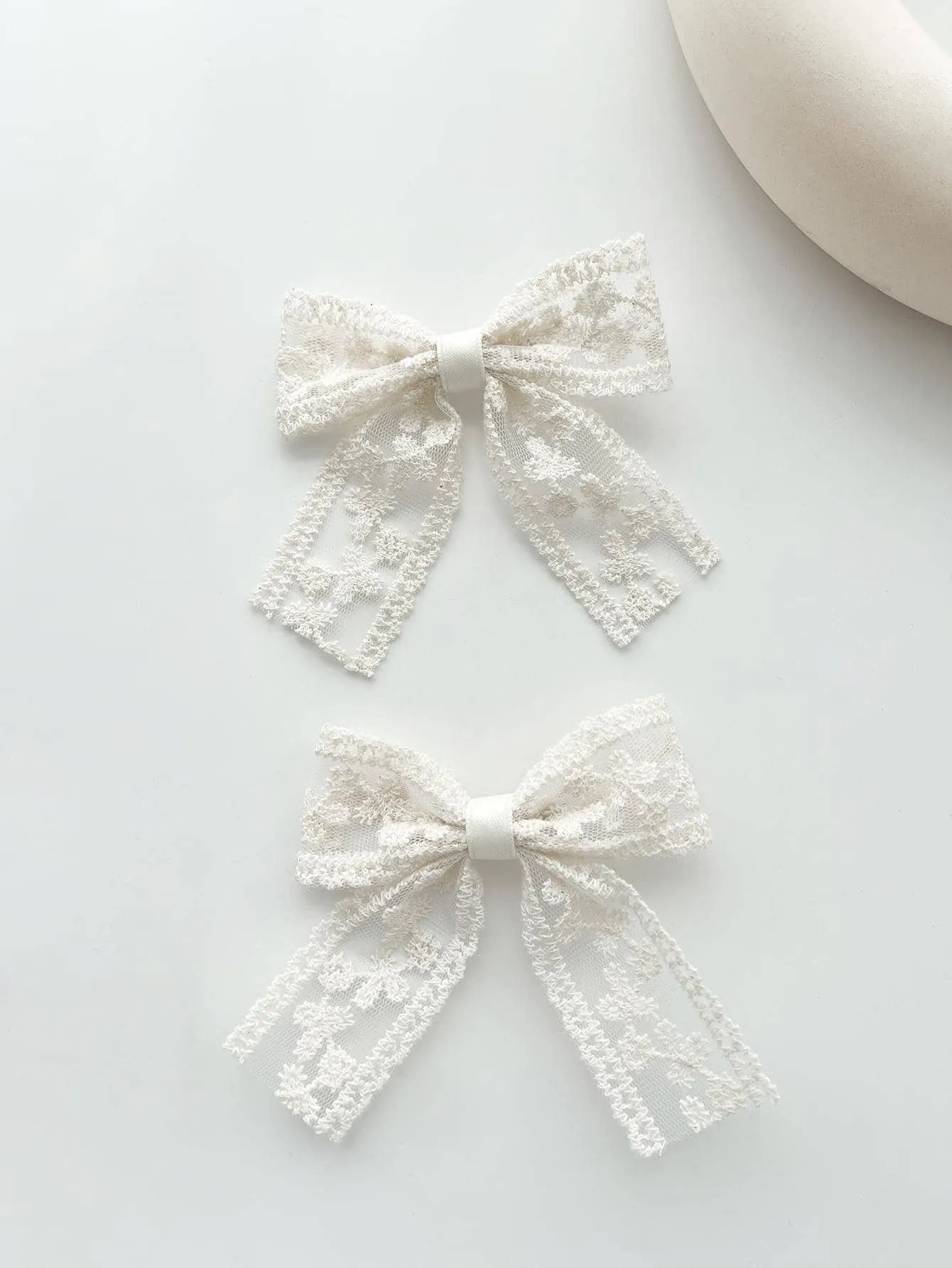 2pcs Lace Bow Hair Clips for Women Barrette Styling Hair Accessories