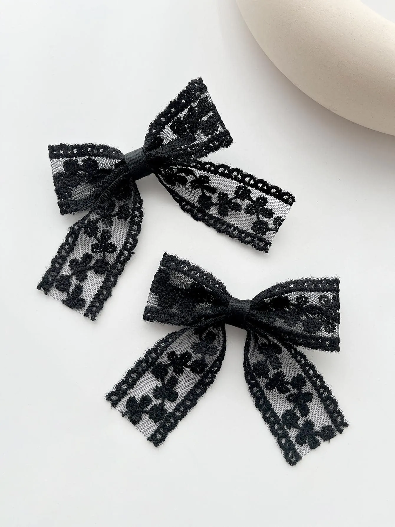 2pcs Lace Bow Hair Clips for Women Barrette Styling Hair Accessories