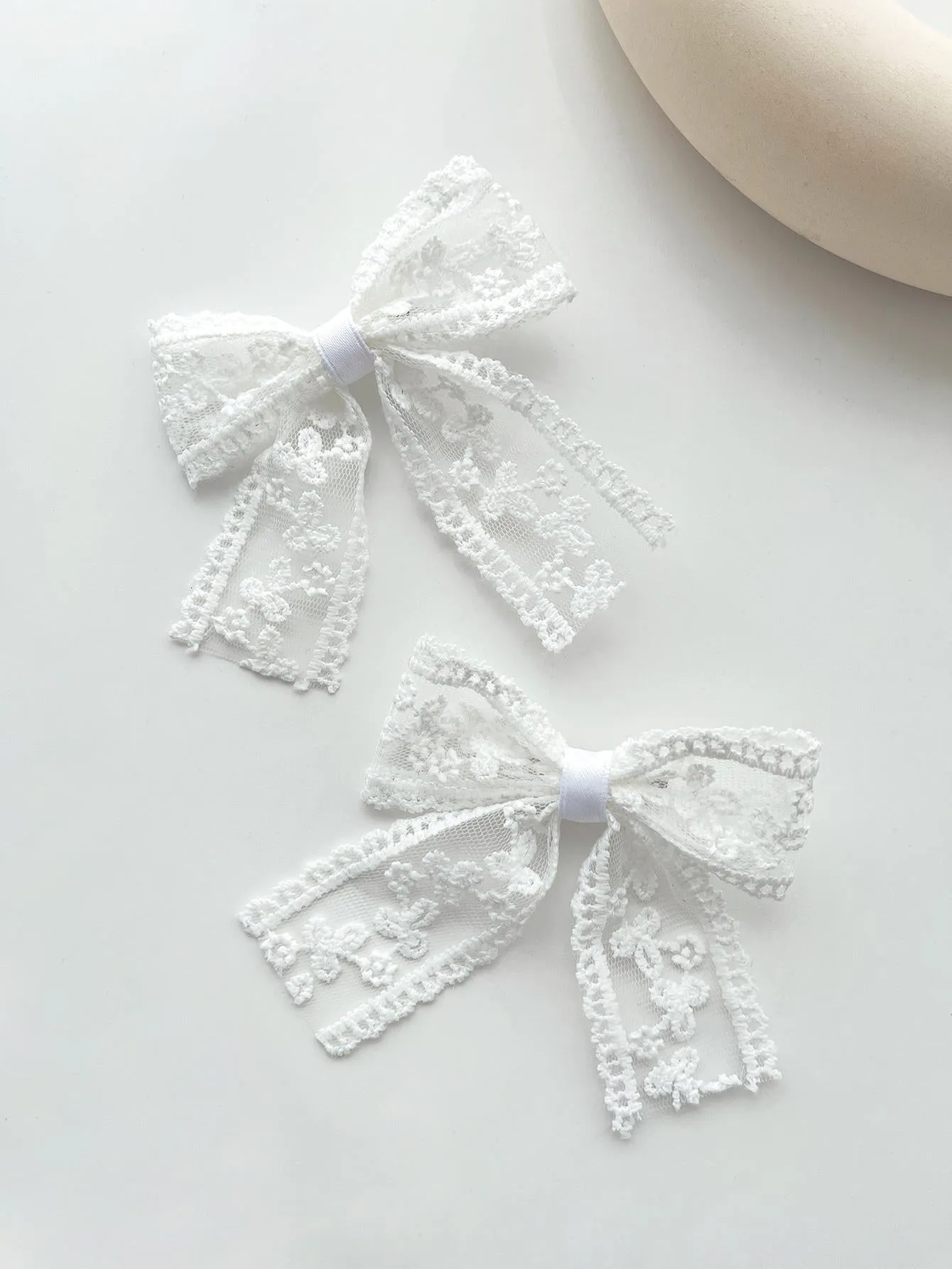 2pcs Lace Bow Hair Clips for Women Barrette Styling Hair Accessories