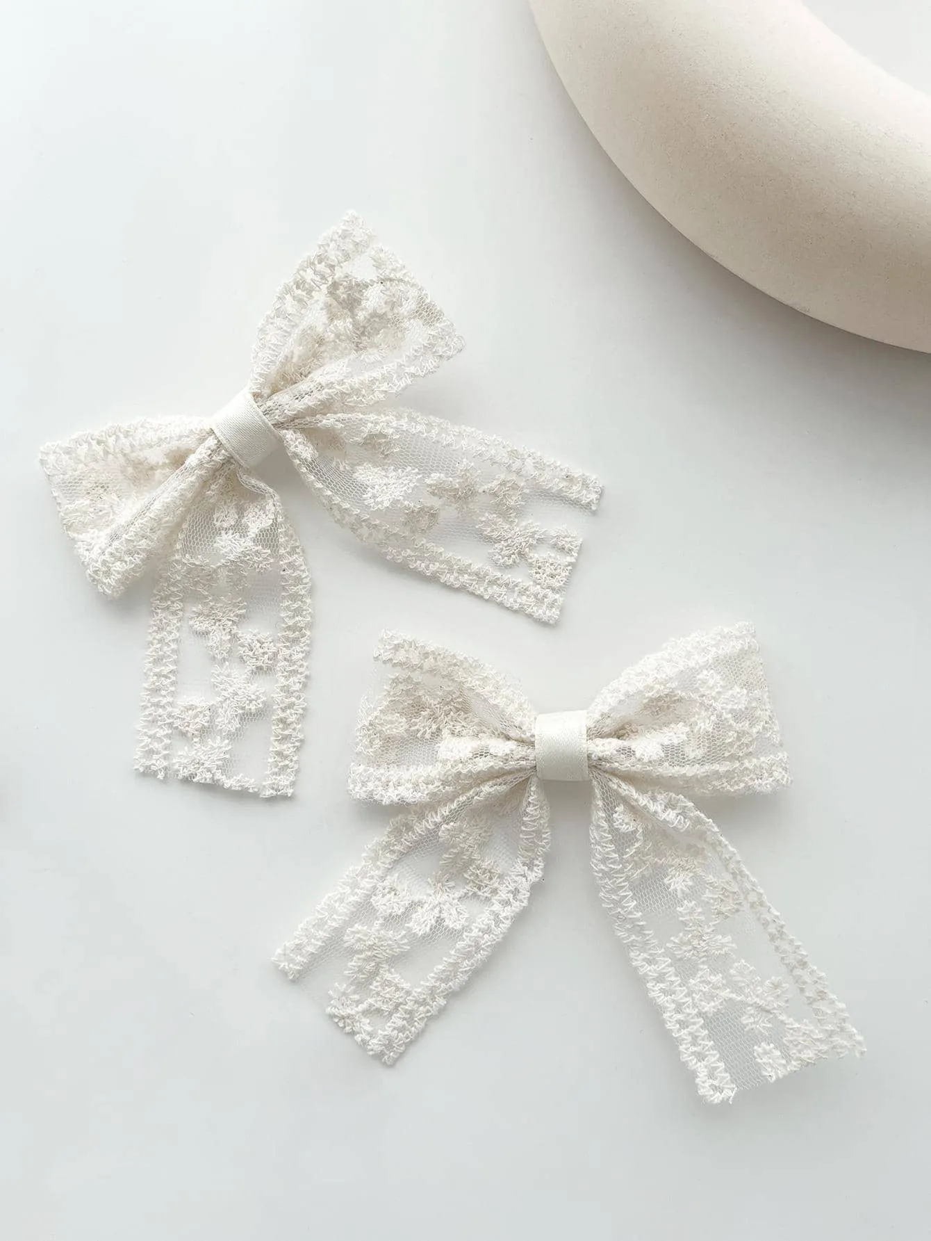 2pcs Lace Bow Hair Clips for Women Barrette Styling Hair Accessories