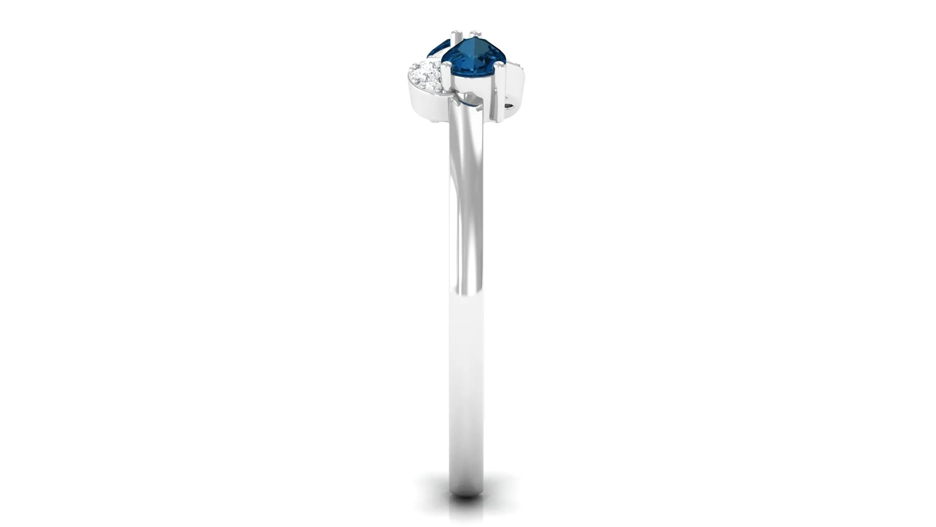 3/4 CT London Blue Topaz Infinity Promise Ring with Diamond