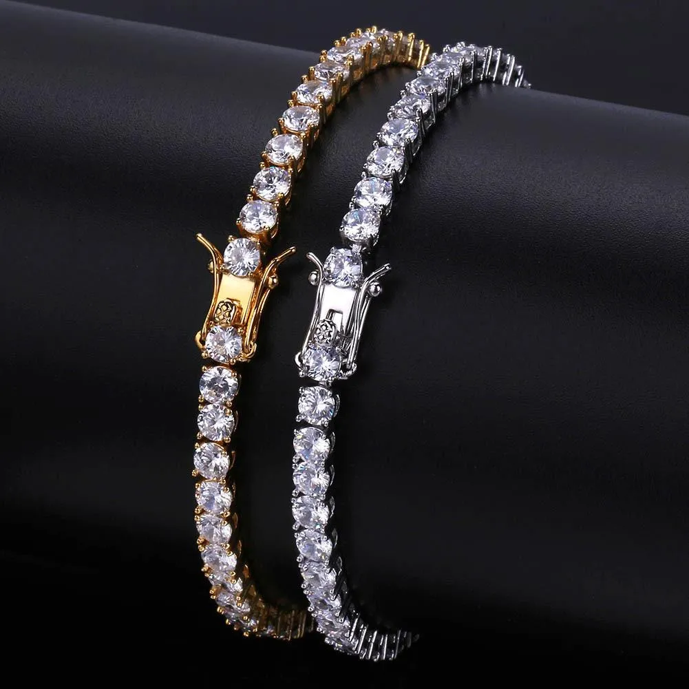 4mm Zircon Men's Hip Hop Bracelet