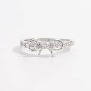 925 Sterling Silver Inlaid Zircon Bow Ring