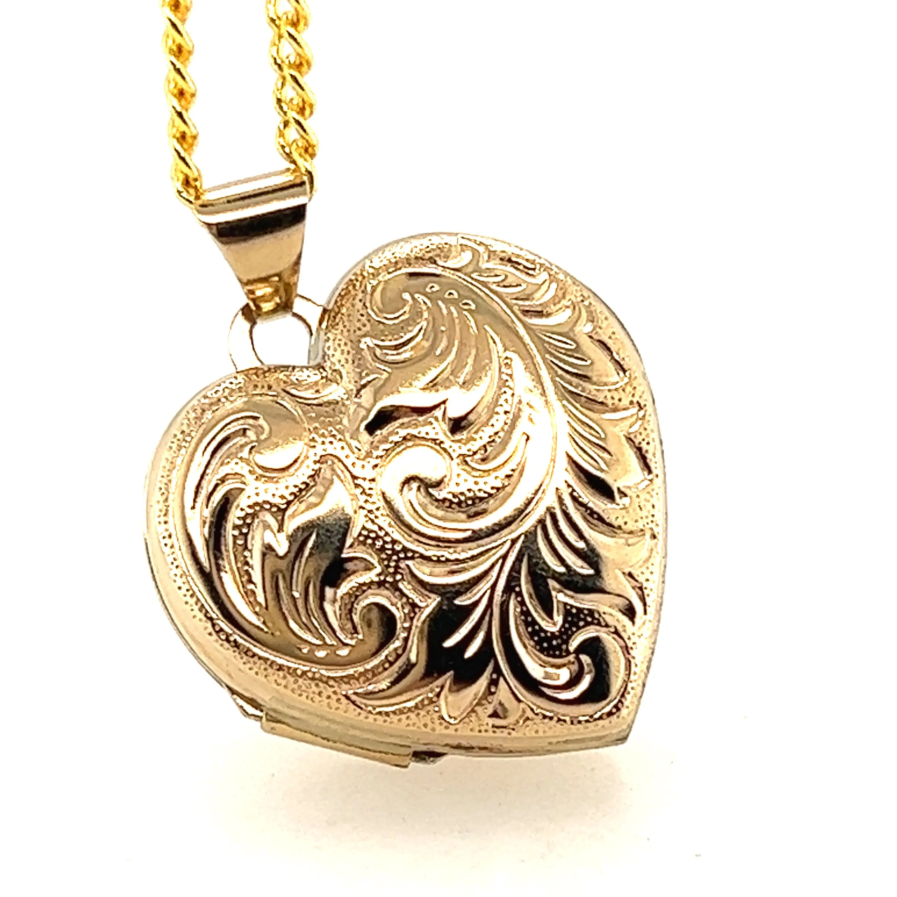 9ct Yellow Gold Heart Locket Pendant