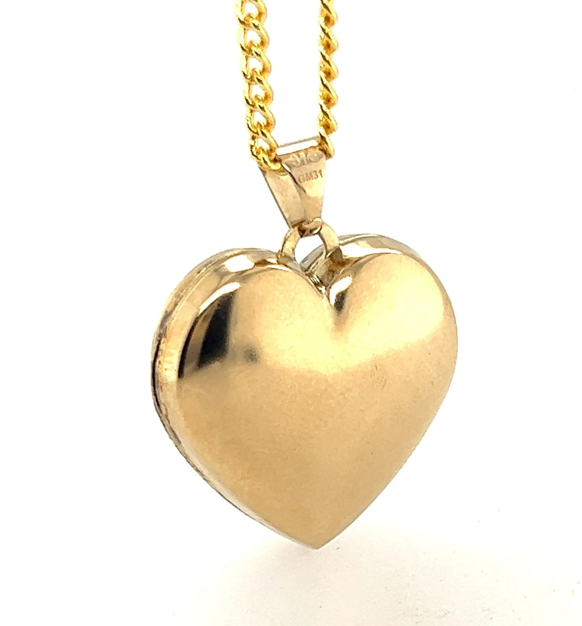 9ct Yellow Gold Heart Locket Pendant