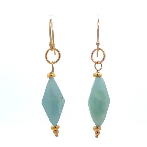 aegean - diamond-shaped aquamarine drop earrings