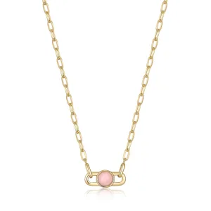 Ania Haie Gold Orb Rose Quartz Link Necklace