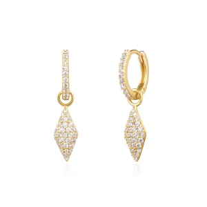 Ania Haie Yellow Gold CZ Sparkle Drop Huggies