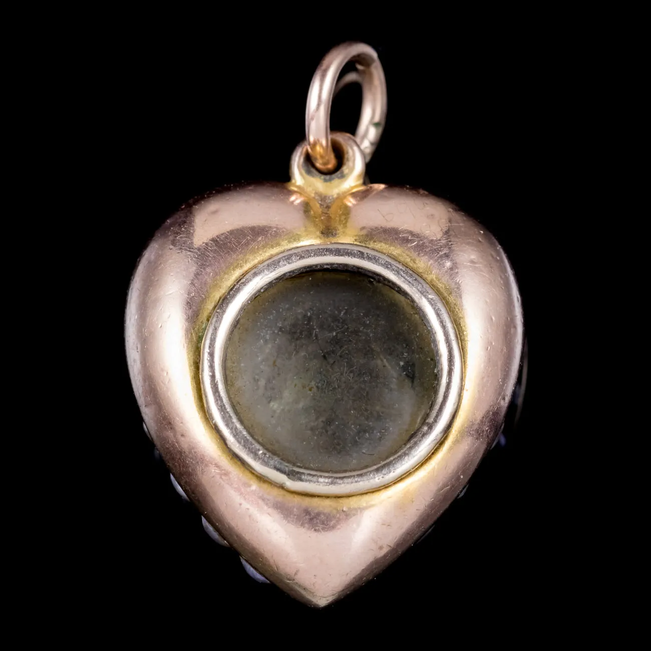 Antique Victorian Turquoise Pearl Heart Pendant Locket 18Ct Gold Circa 1900