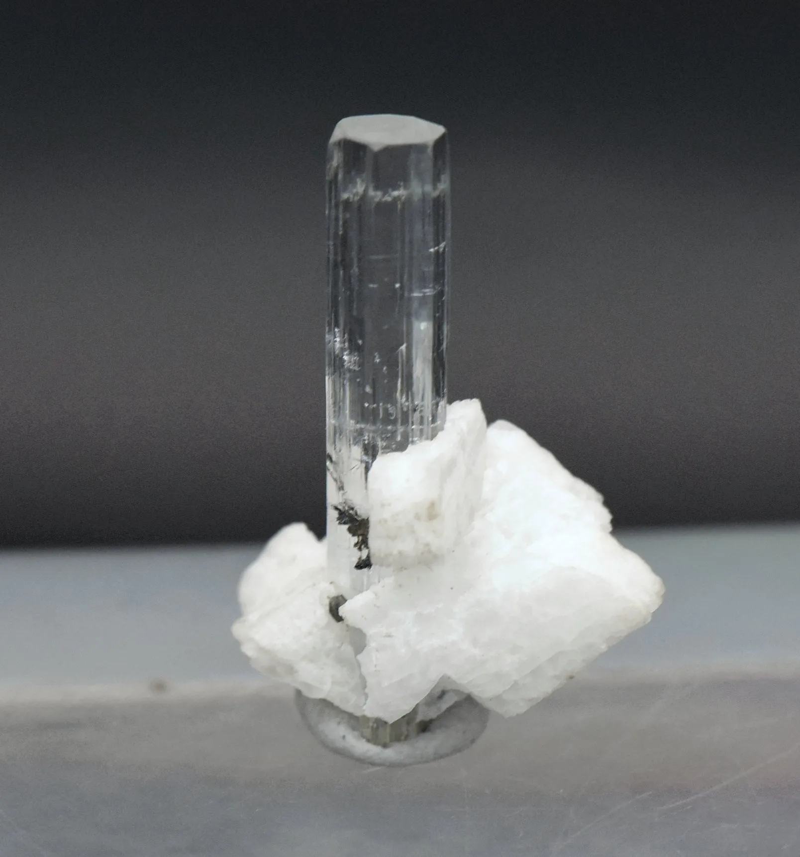 Aquamarine Crystal on Feldspar Mineral Specimen - Pakistan