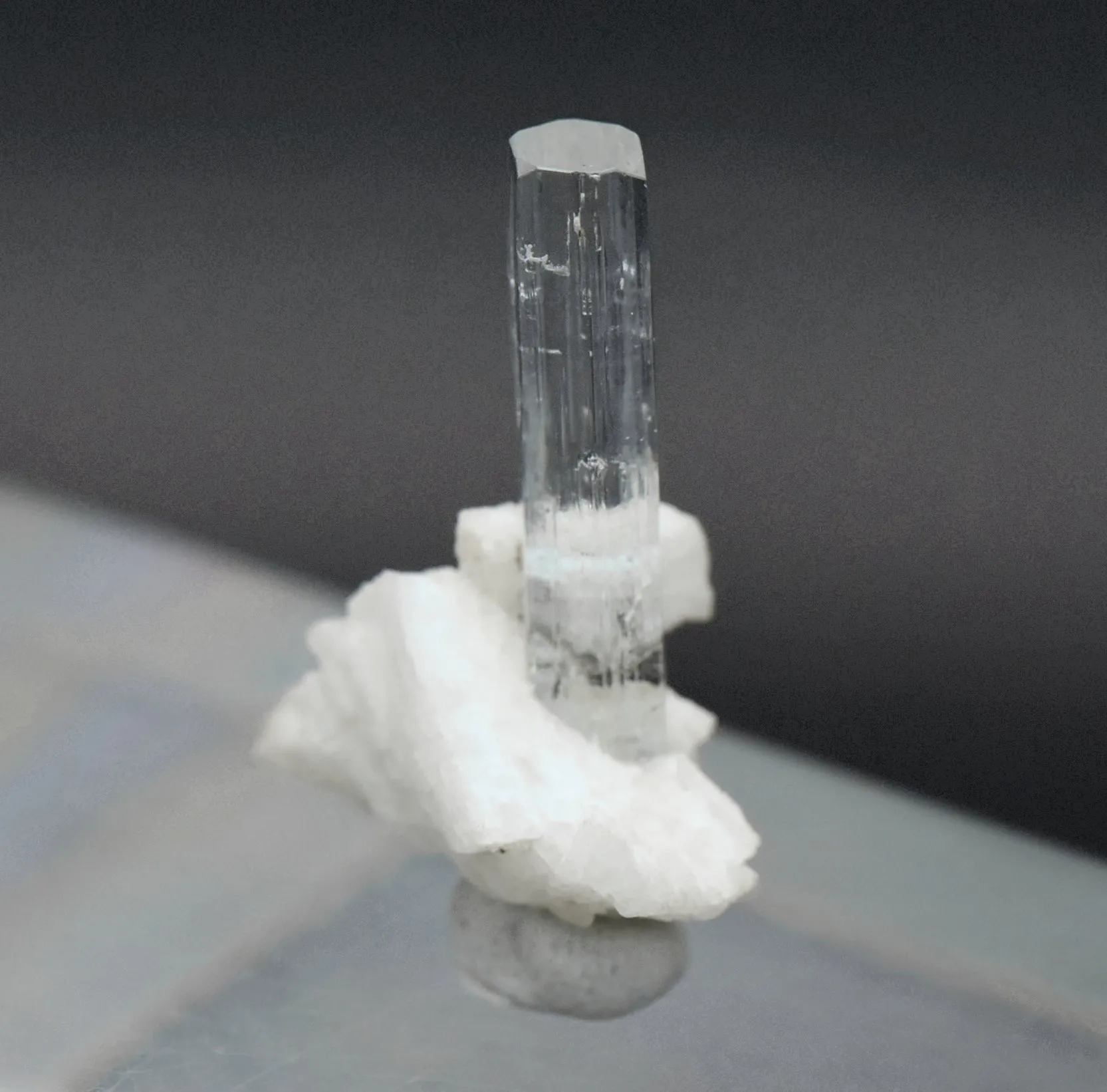 Aquamarine Crystal on Feldspar Mineral Specimen - Pakistan