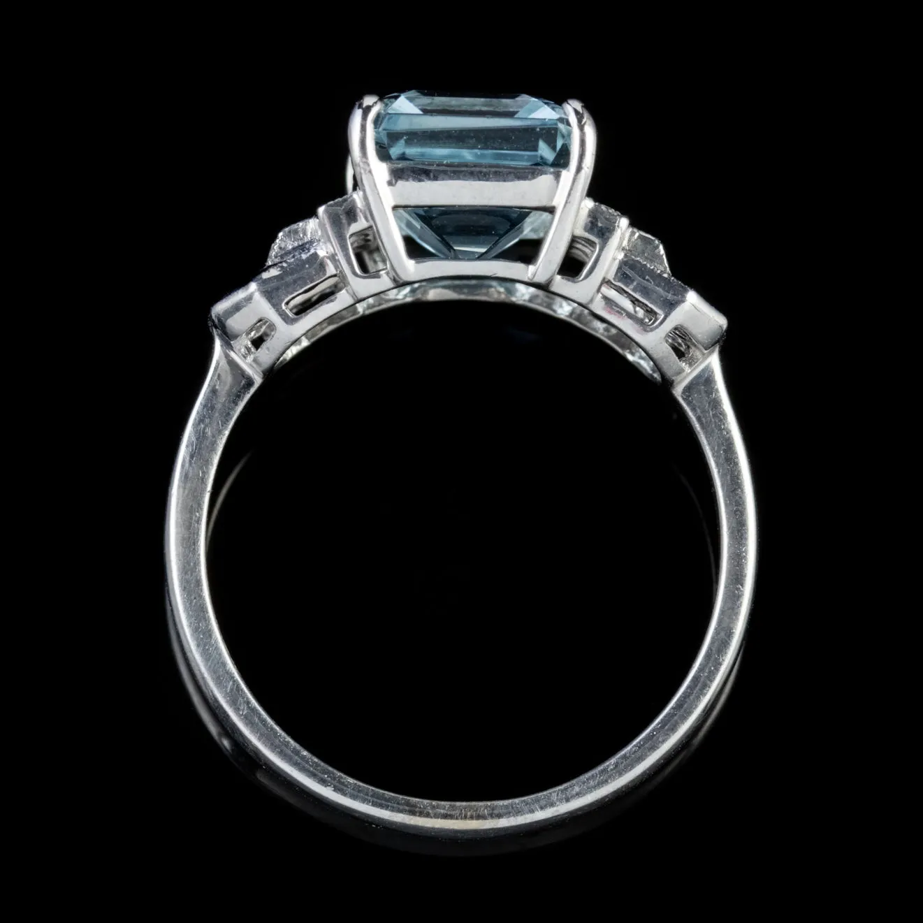 Aquamarine Diamond Sapphire Ring 18Ct White Gold