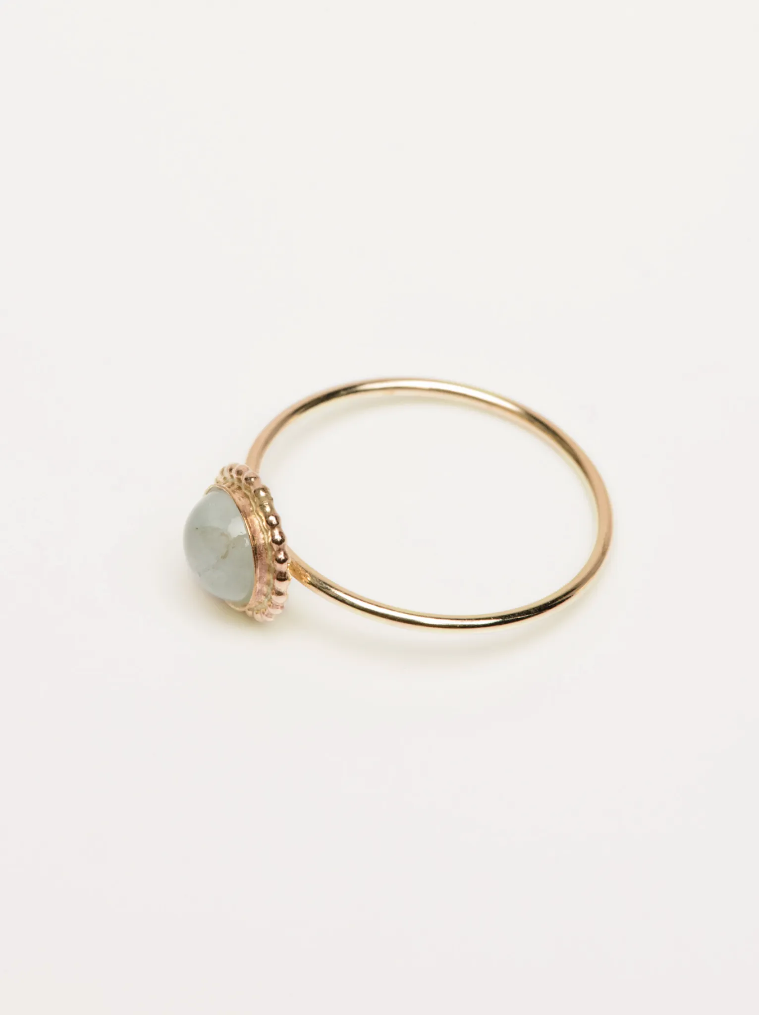 Aquamarine Halo Ring