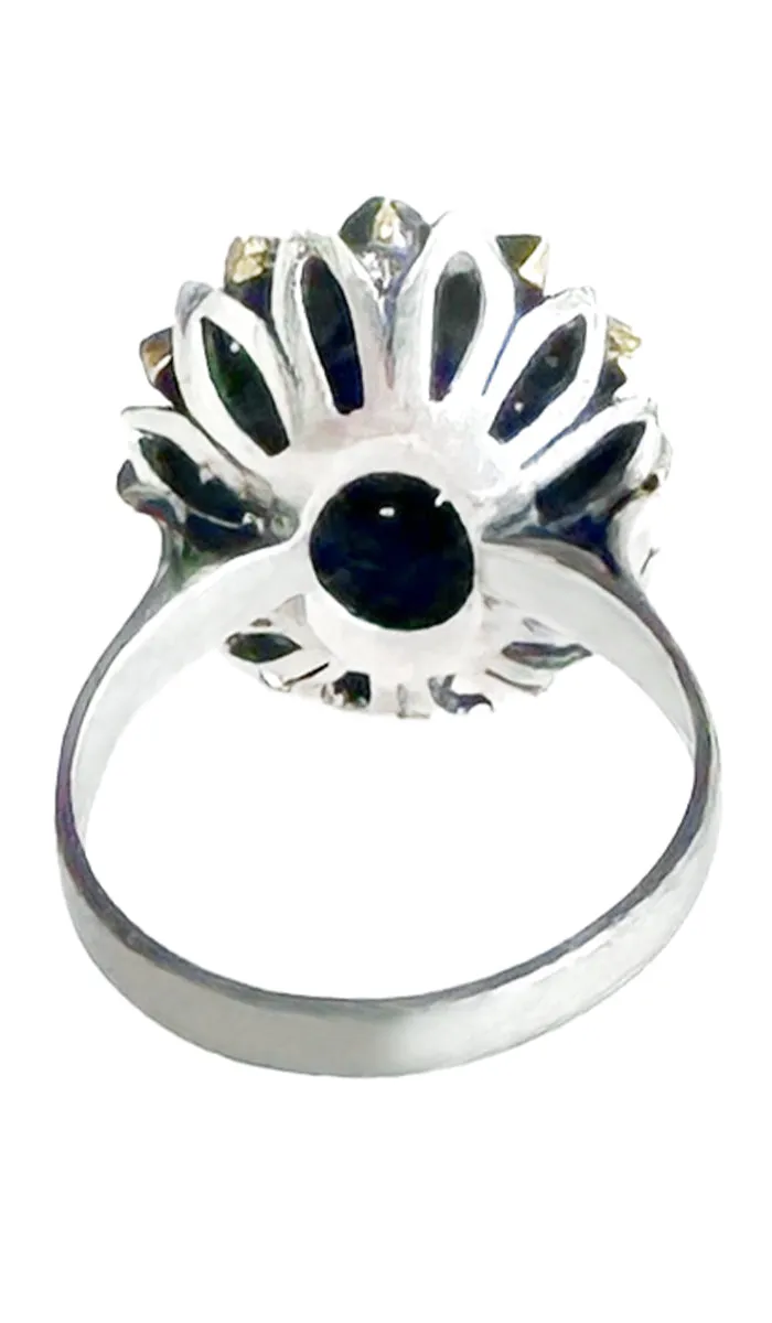 Araish Sterling Silver and Purple Antique Finish Cocktail Ring