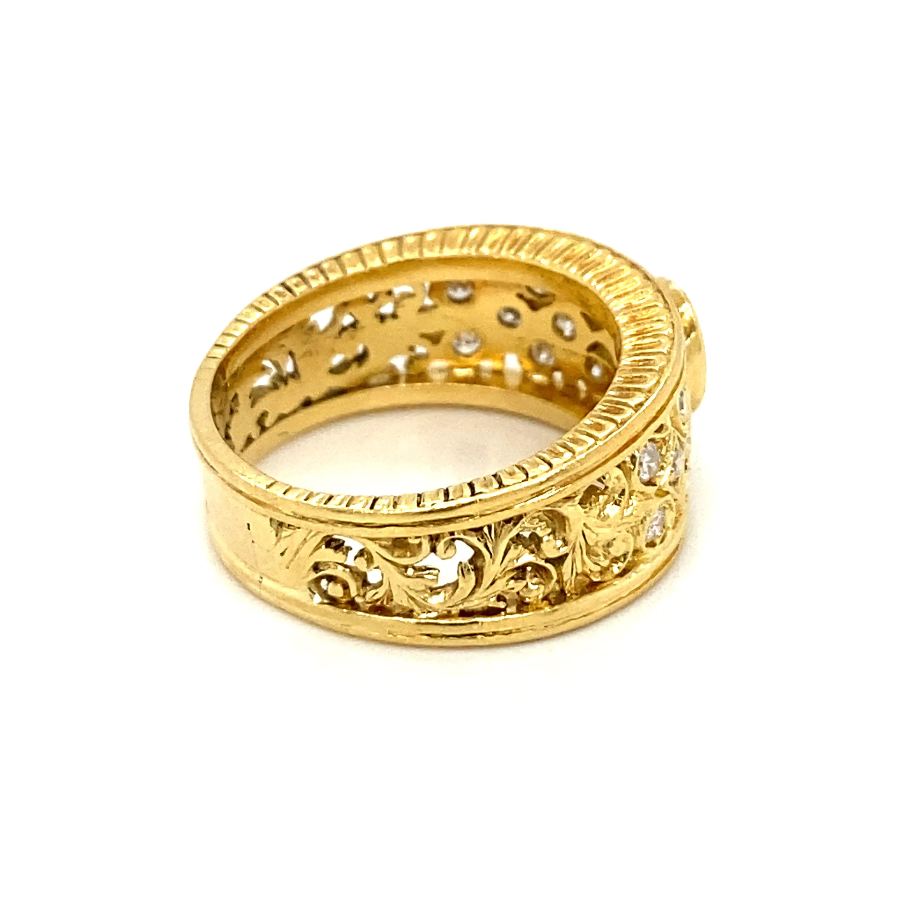 Art Nouveau Ruby Diamond Gold Band Ring