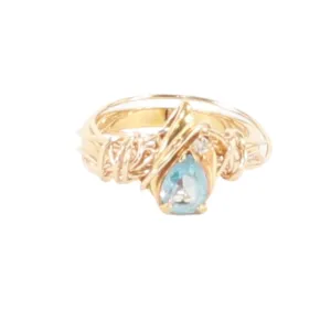 Baby Blue Tear Drop - Vintage Cocktail Ring