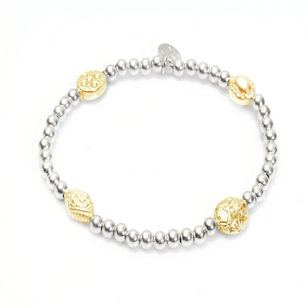 Balance Ball Bracelet in Sterling Silver with Gold Vermeil