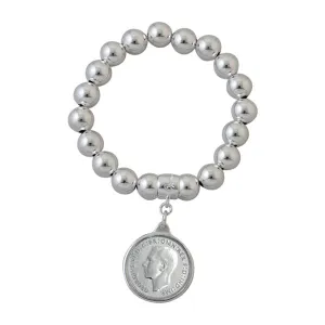 BALL BRACELET WITH SHILLING COIN