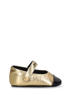 Balmain   Leather ballerinas w/logo 