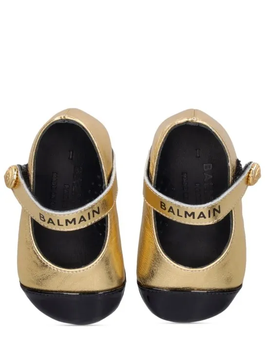 Balmain   Leather ballerinas w/logo 