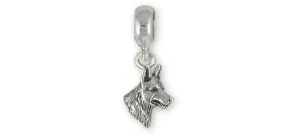 Belgian Malinois Jewelry Sterling Silver Handmade Belgian Malinois Slide Bracelet And Charm  BMA1H-PNS