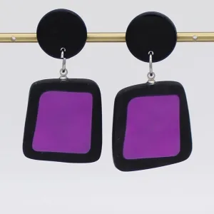 Black and Fuchsia Stori Statement Earrings