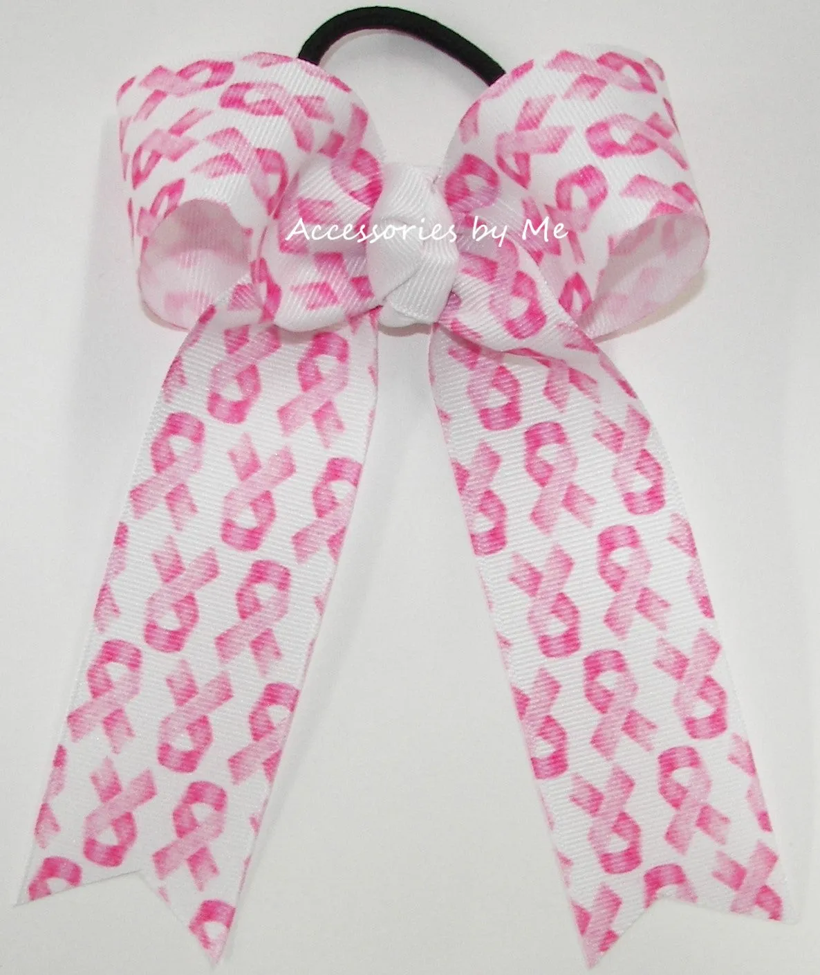 Breast Cancer Awareness Ponytail Bow