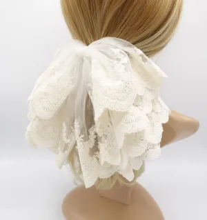 bridal hair bow, gothic lace hair bow, wedding hair bow for women