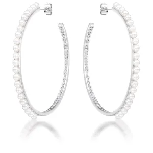 Brook Inside Out CZ and Pearl Hoops