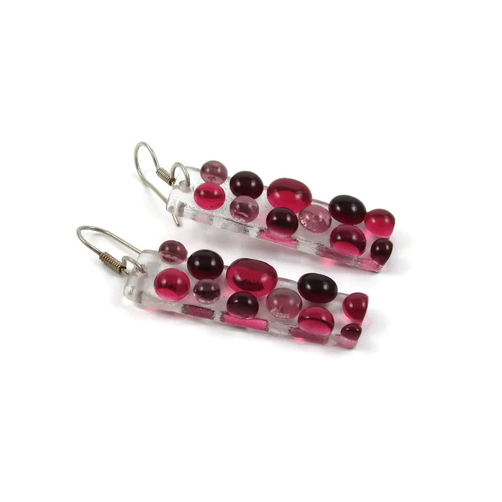 Bubbles Glass Earrings - Purple