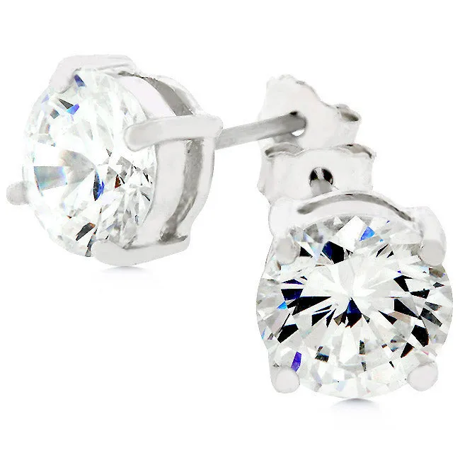 Christa Round Cut Stud Earrings – 7mm  | 1.3ct | Sterling Silver