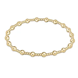 Classic Gold Sincerity Pattern 4mm Bead Bracelet