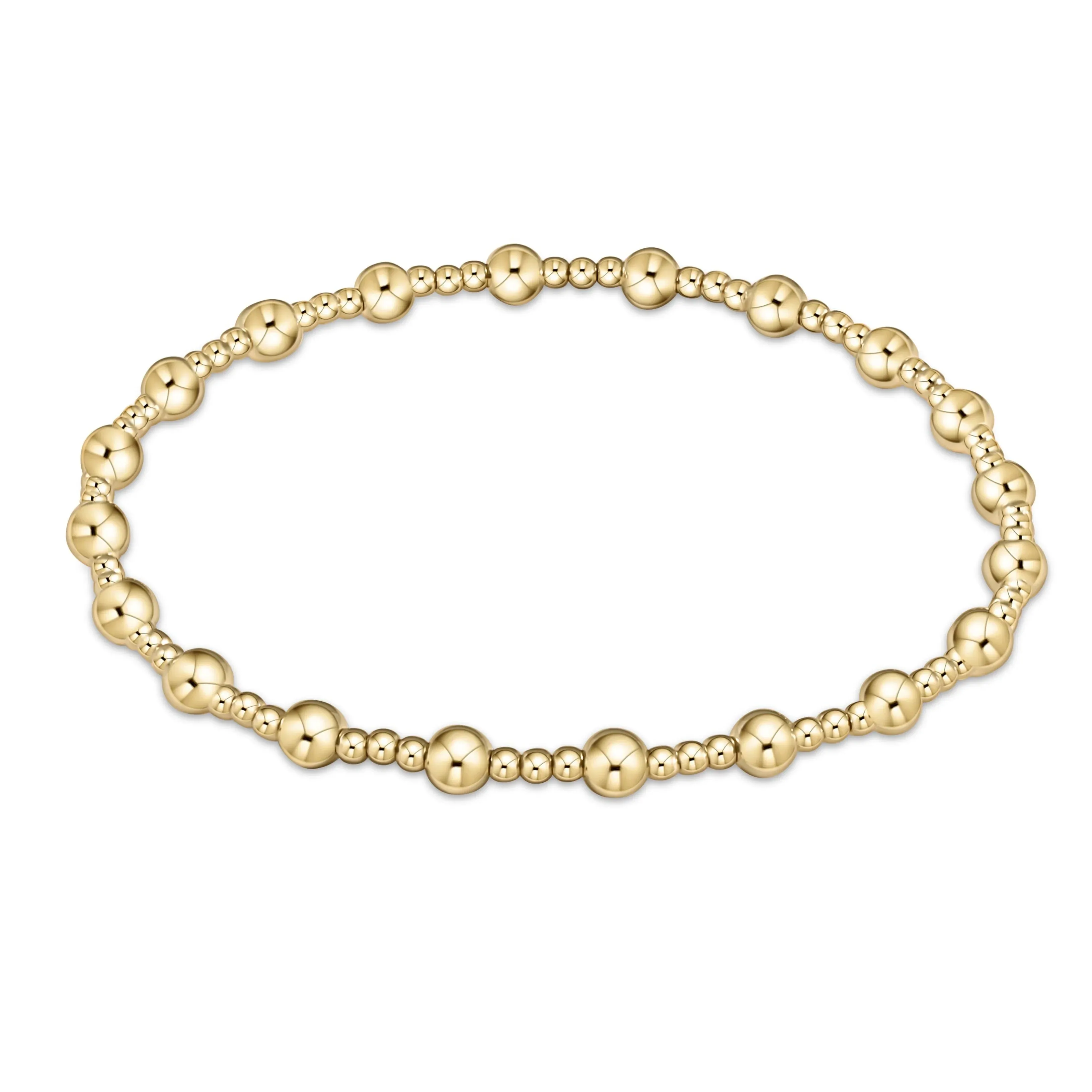 Classic Gold Sincerity Pattern 4mm Bead Bracelet