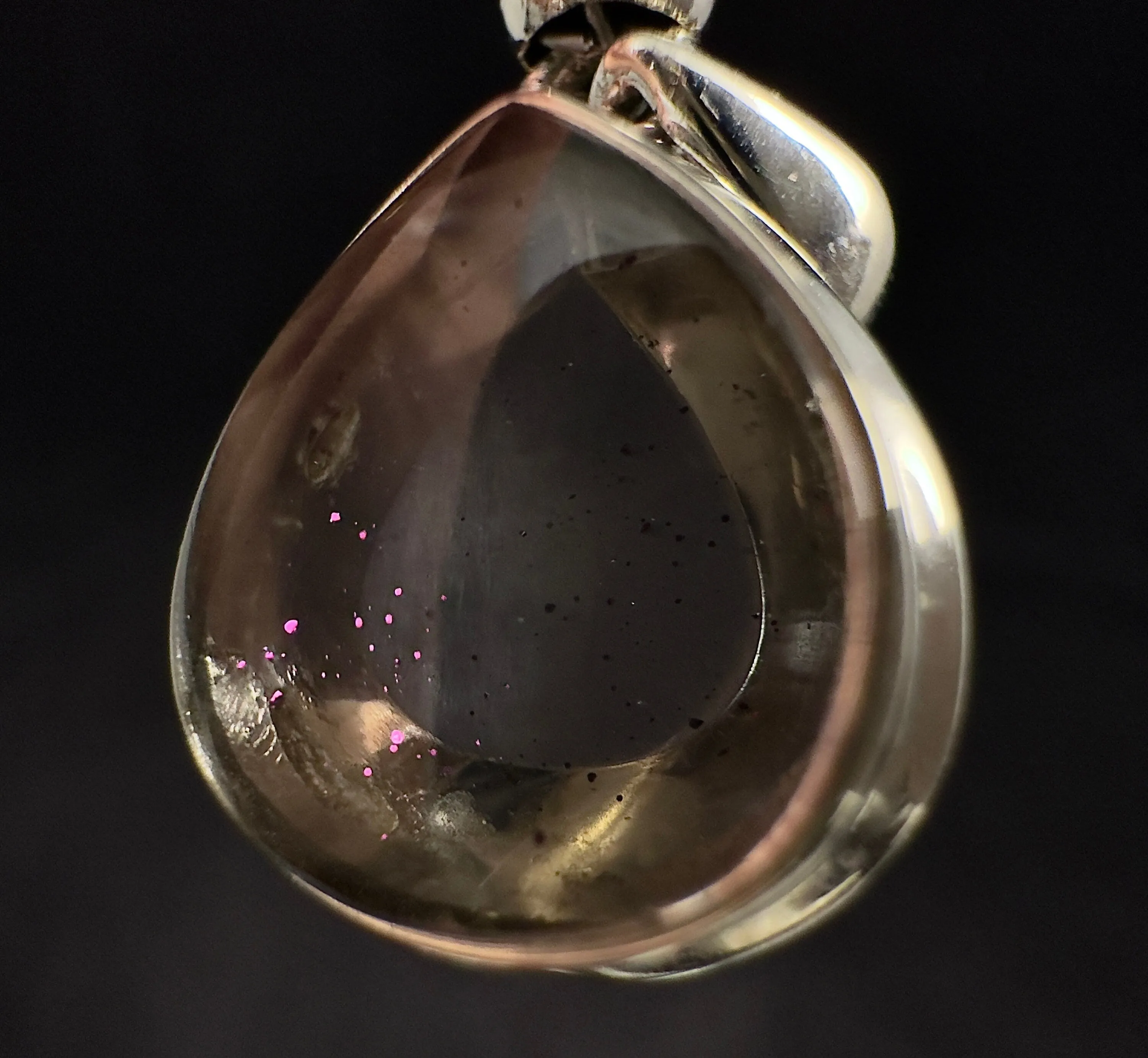 COVELLITE Pink Fire Quartz Crystal Pendant - Handmade Jewelry, Healing Crystals and Stones, 53340